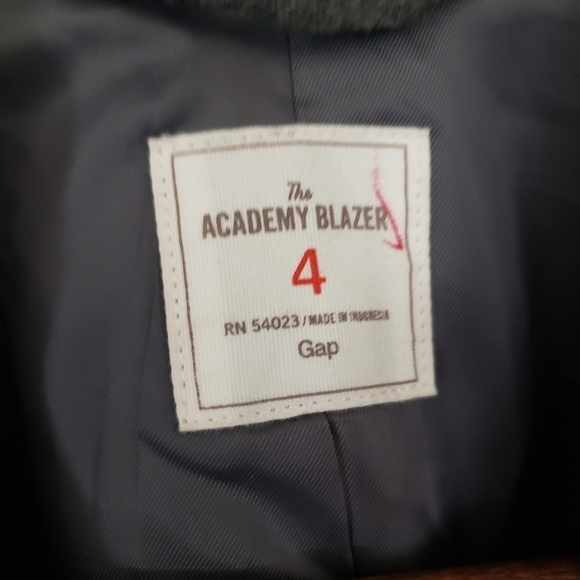 Gap The Academy Blazer Womens Size 4 Heathered Gray Navy Blue Trim Pockets - Picture 8 of 12